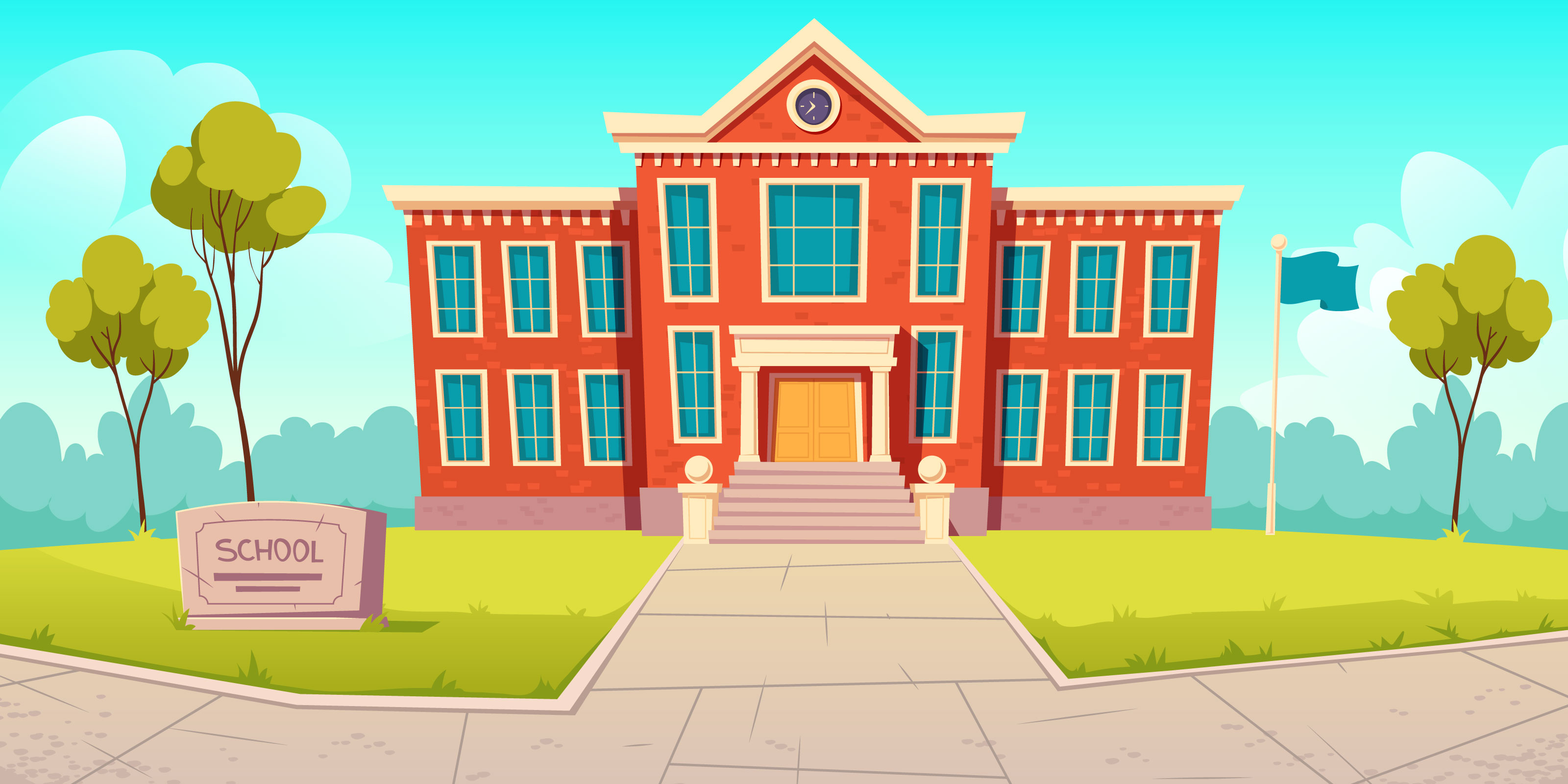 Preview for Cartoon-school-building-illustration-back-to-background-896c6