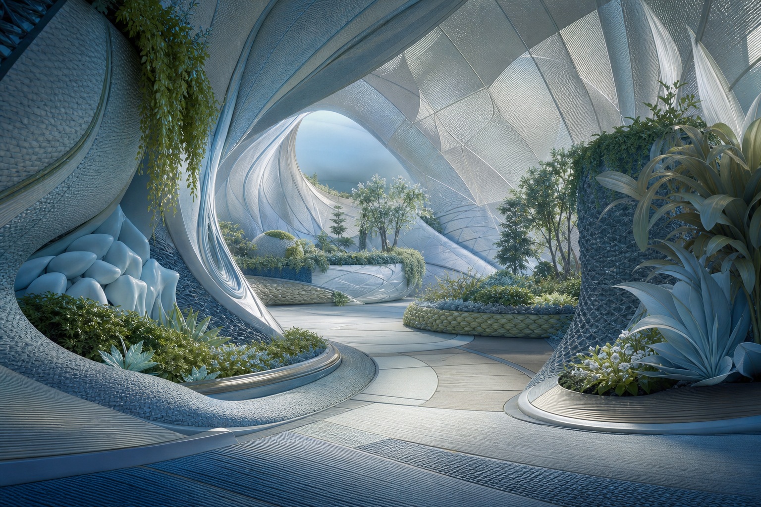 Preview for Cool Dawn Garden Bay Space Background