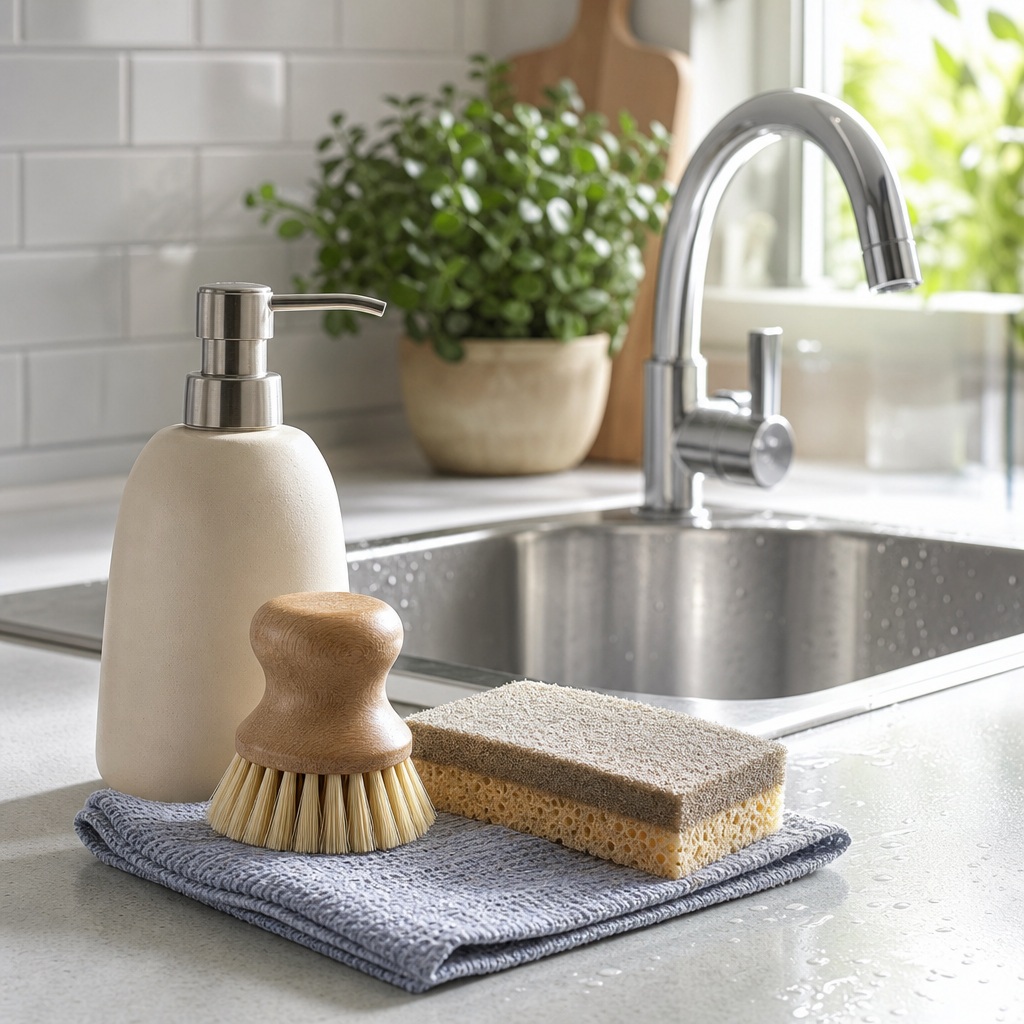 Preview for Clean Kitchen Sink Background Stock Photo