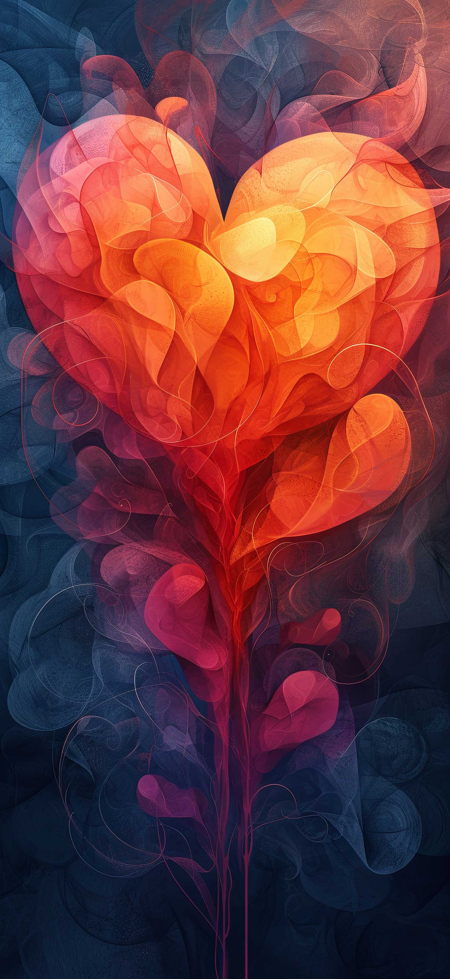 Preview for Vibrant-heart-art-design-heart-phone-background-61e06