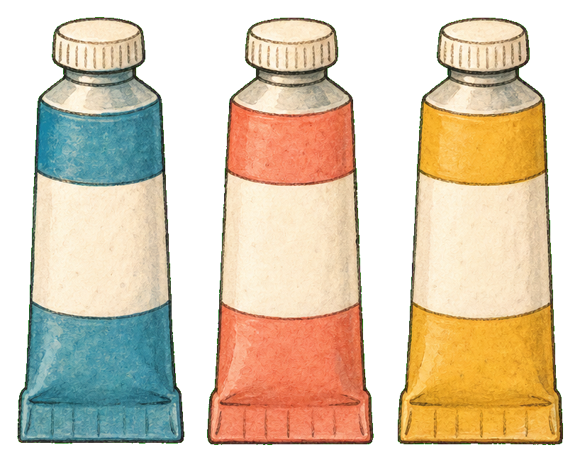 Preview for Paint Tube Trio Sticker For Creative Designs
