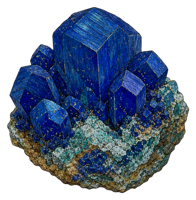 Preview for Azurite Crystal Cluster Sticker