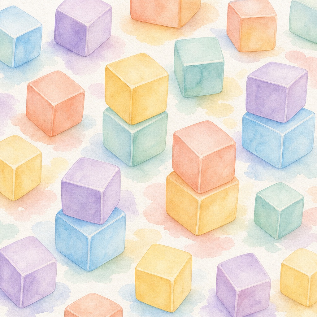 Preview for Pastel Baby Blocks Watercolor Background