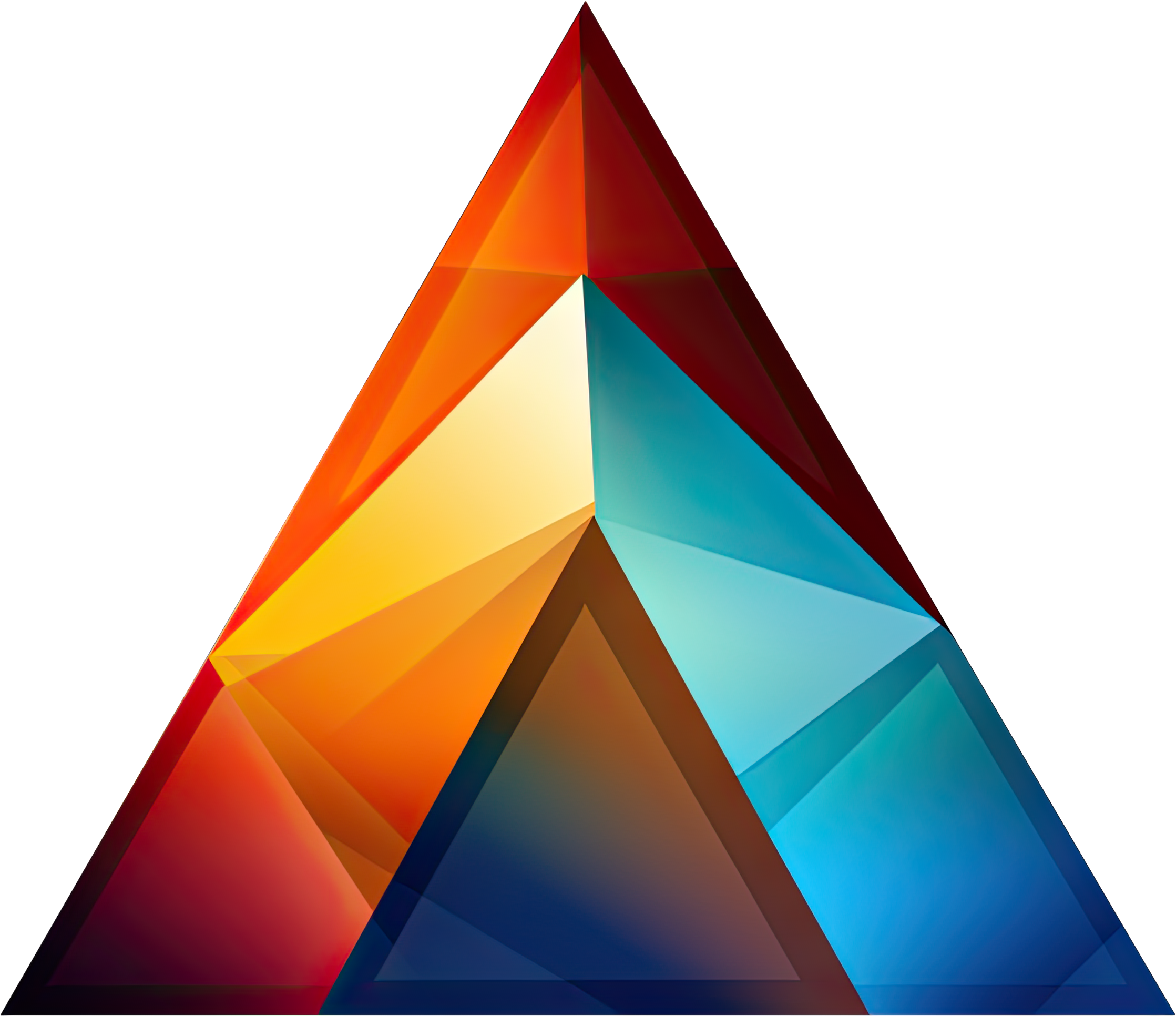 Preview for Geometric-pyramid-design-element-logo-colorful-sticker-7d38a