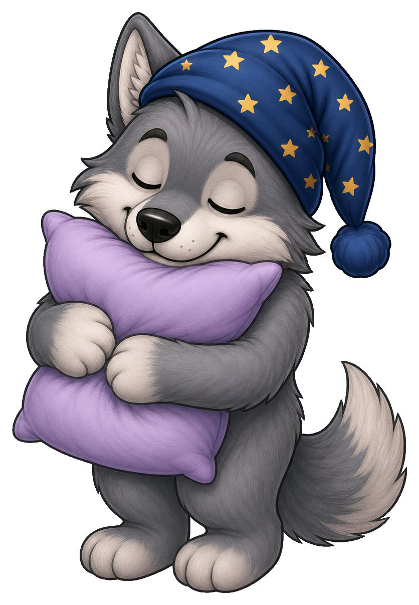 Preview for Sleepy Wolf Sticker Graphic