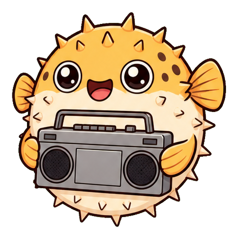 Preview for Pufferfish Boombox Sticker