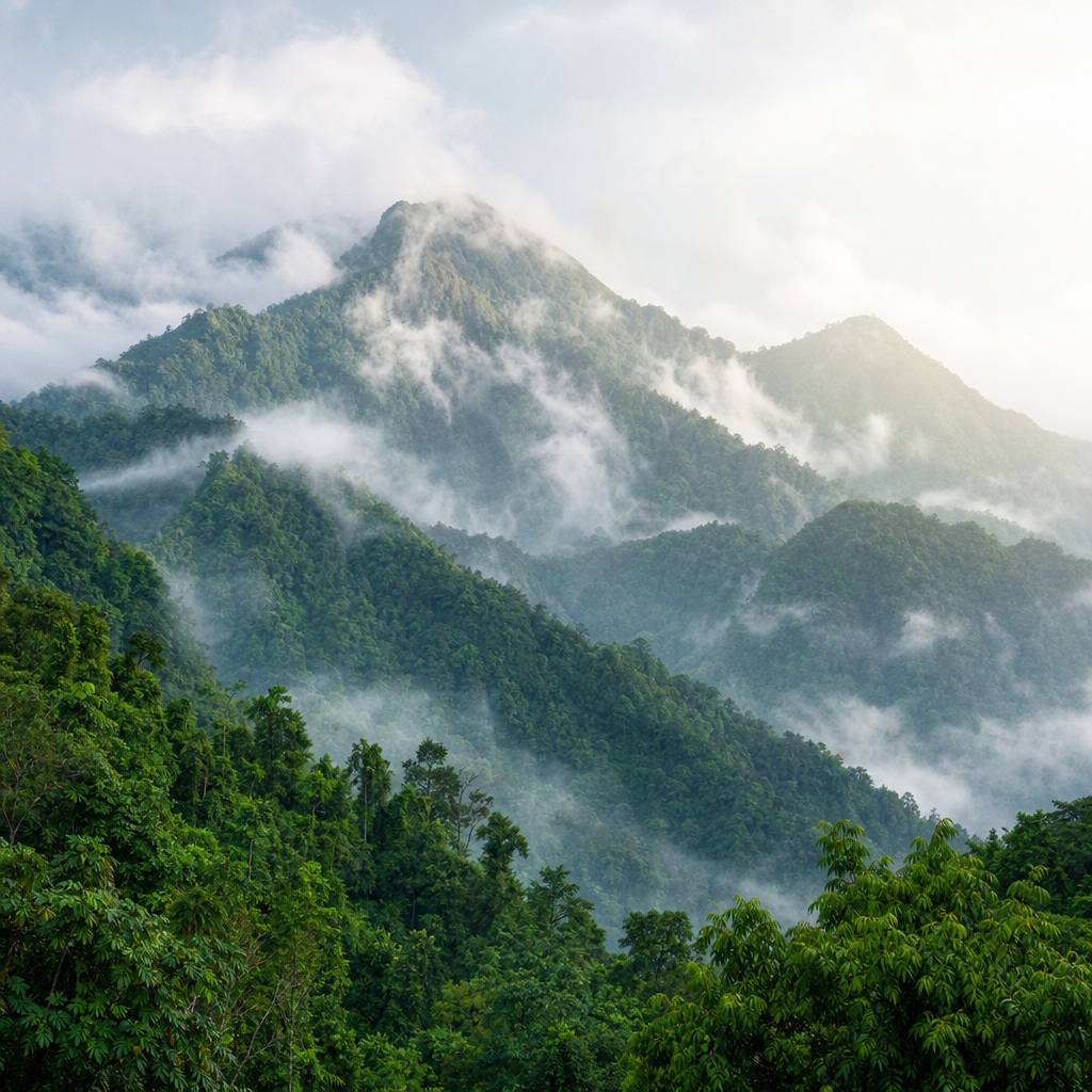 Preview for Misty Mountain Forest Background