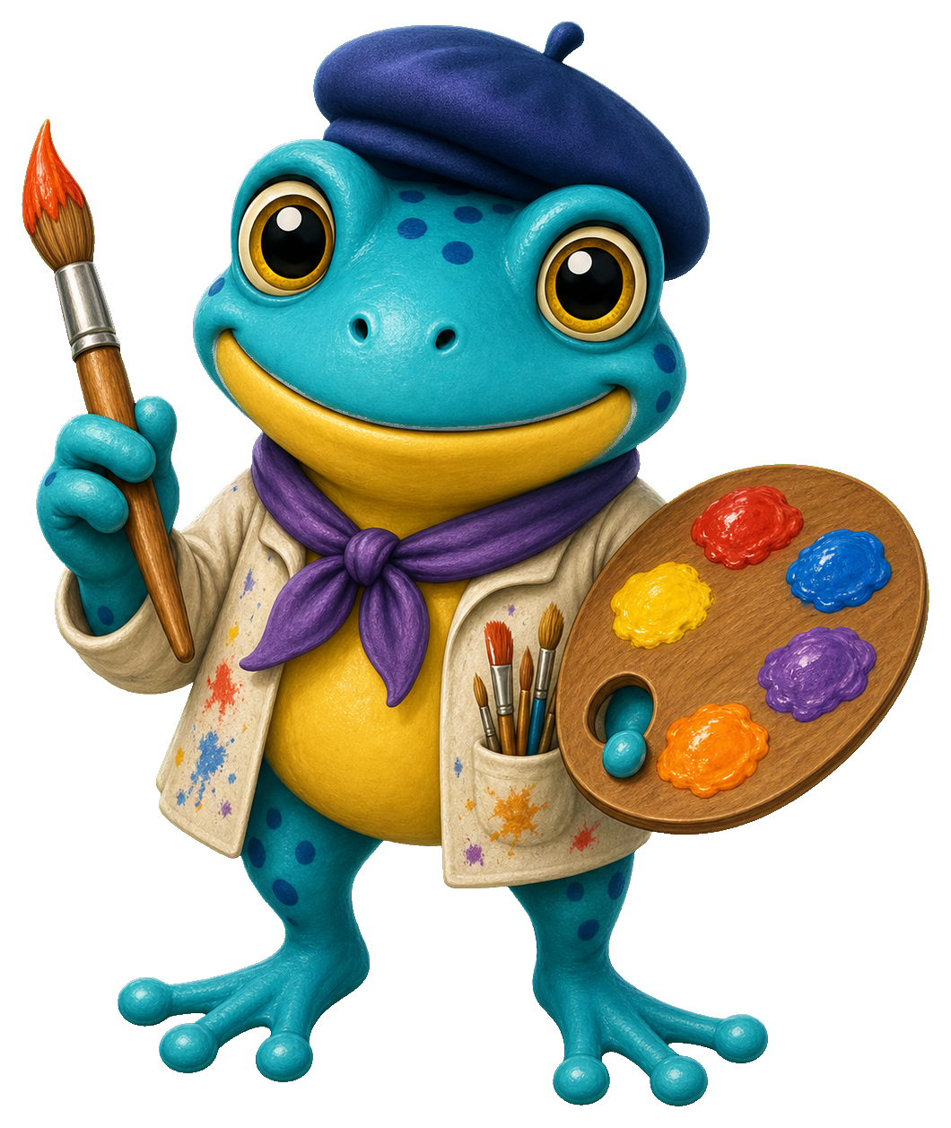 Preview for Artist Frog Sticker For Creative Designs