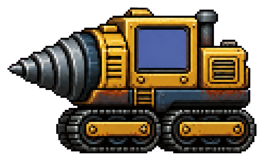 Preview for Yellow Drill Crawler Pixel Art Sticker