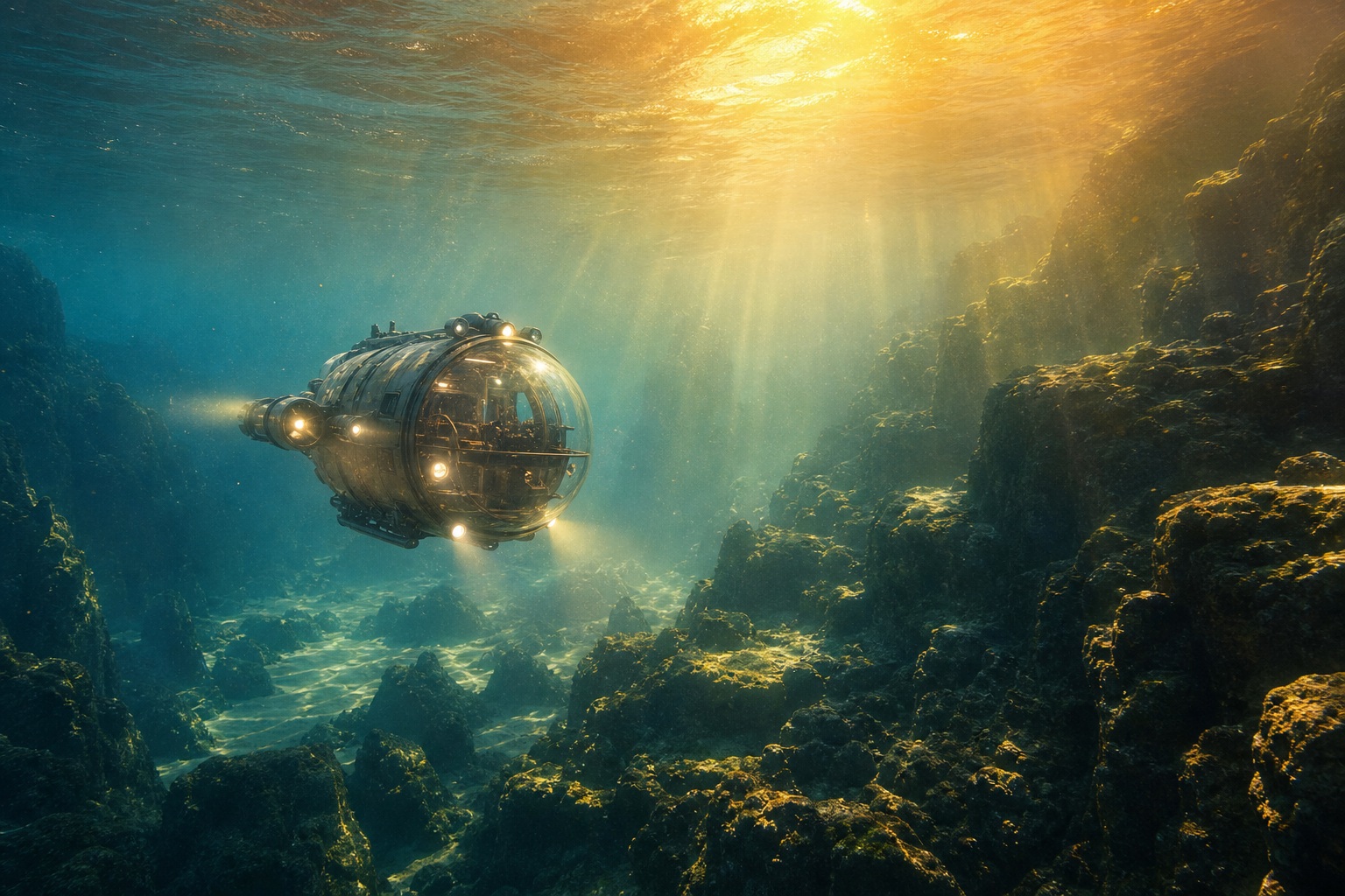 Preview for Submersible Golden Hour Stock Background