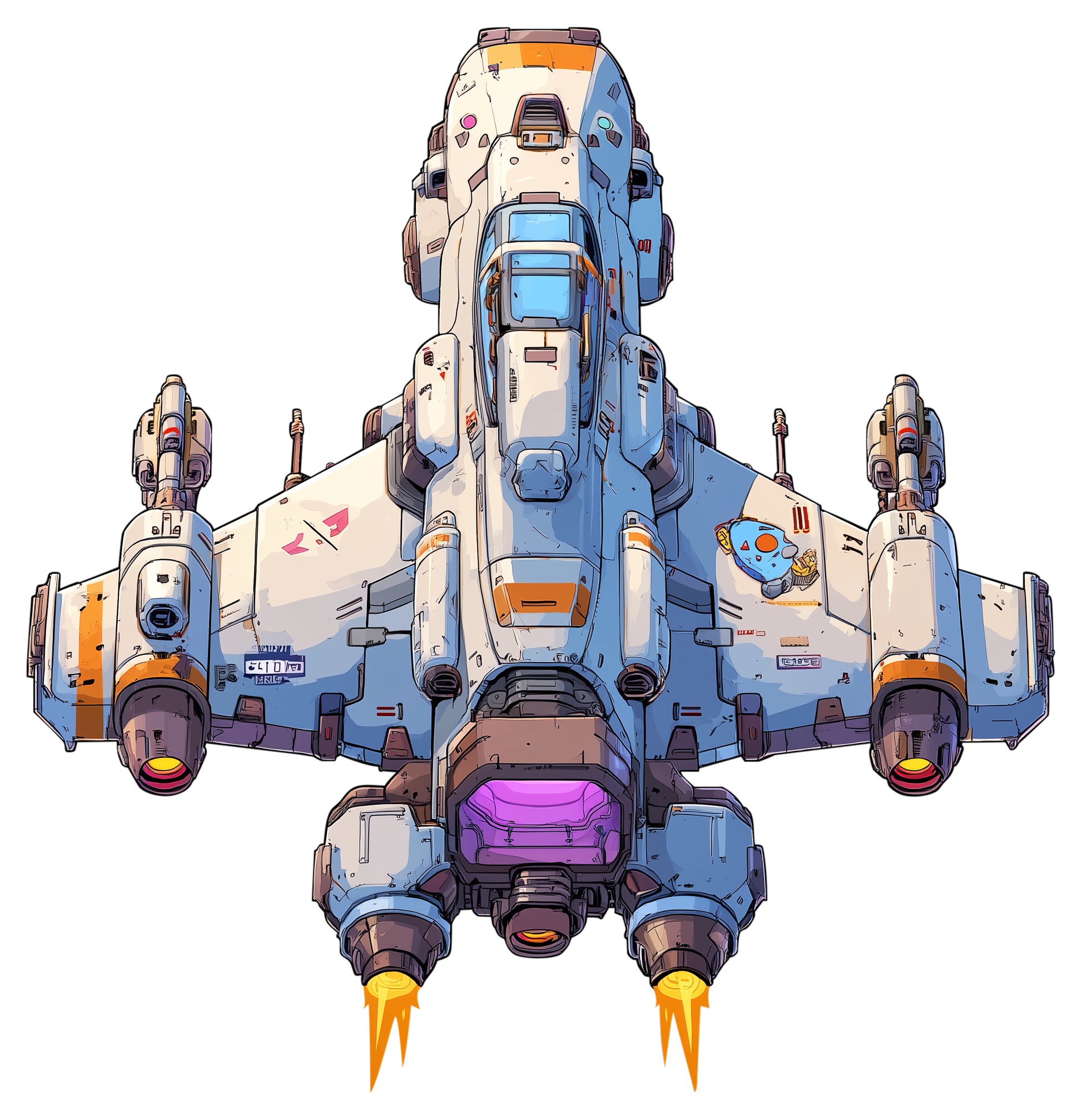 Preview for Futuristic-spaceship-illustration-sticker-2d2de