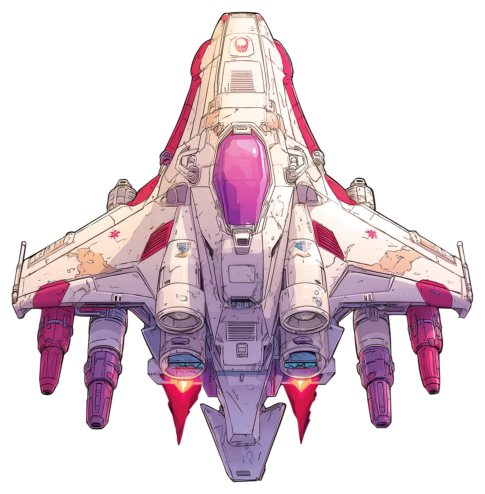 Preview for Futuristic-fighter-jet-illustration-spaceship-sticker-577f6