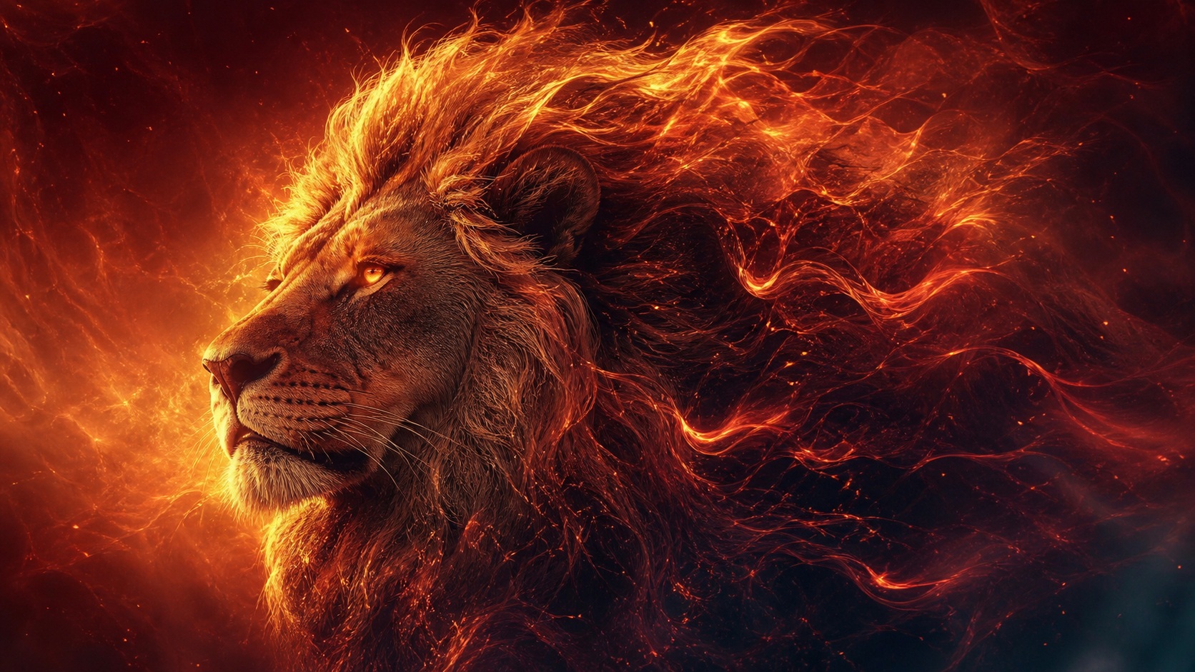 Preview for Lion Ember Mane Stock Background