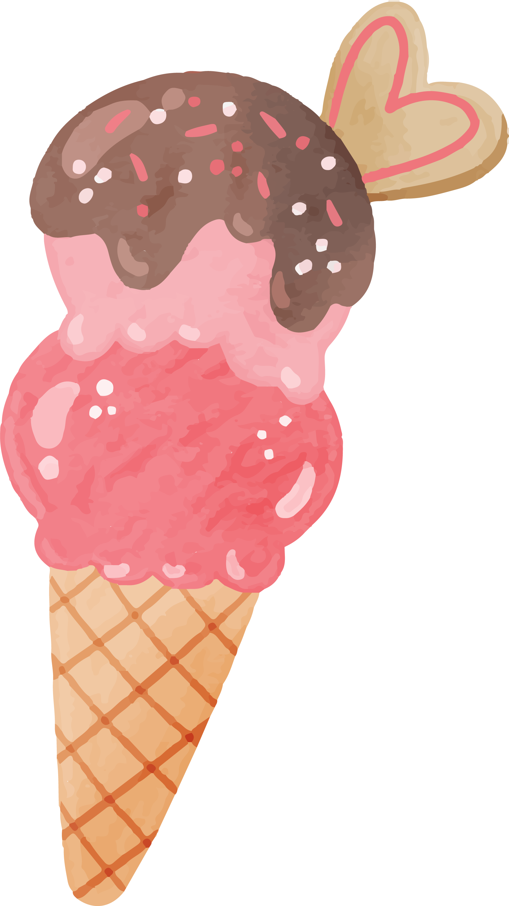 Preview for Pink-ice-cream-cone-illustration-watercolor-love-sticker-e7e67