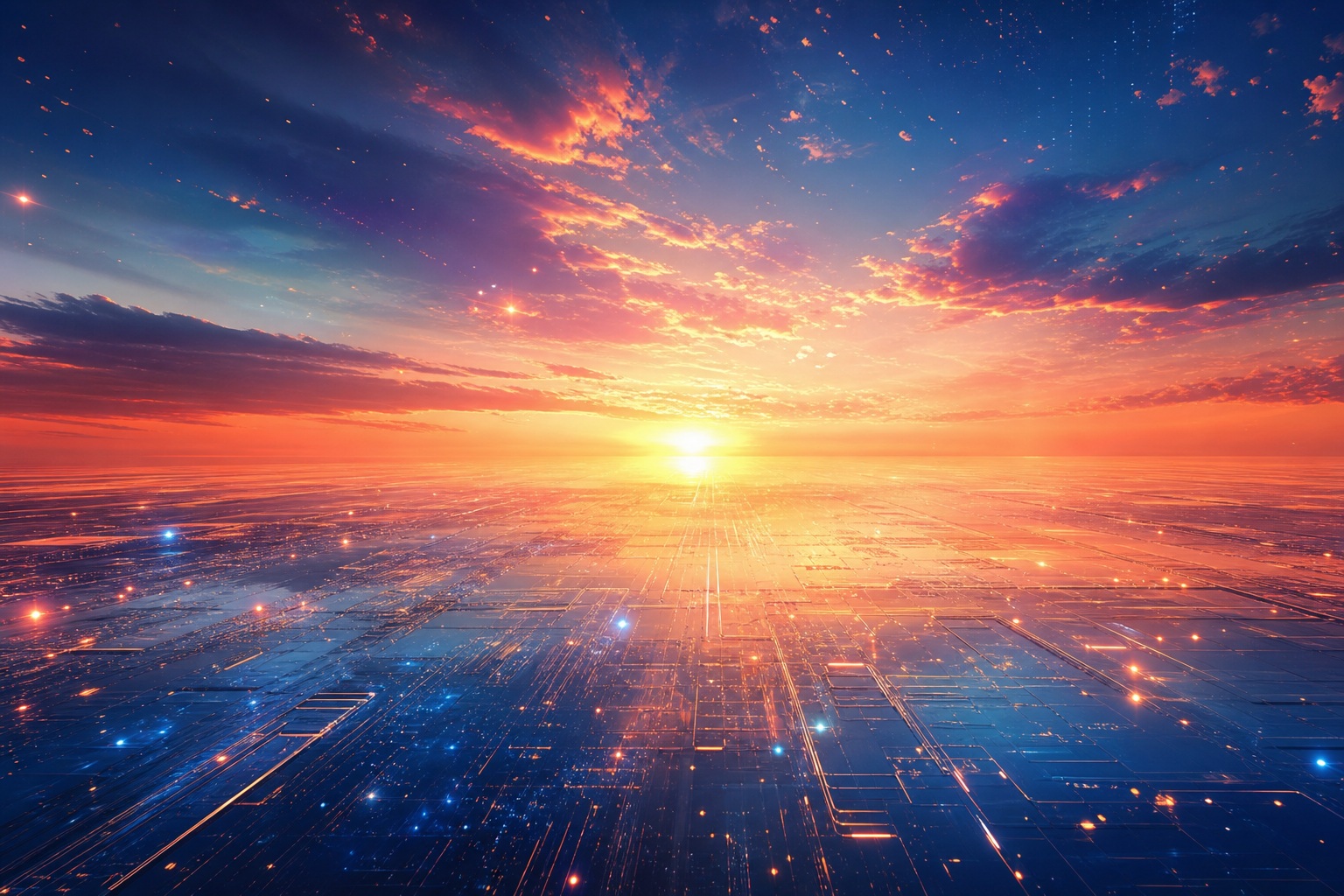 Preview for Futuristic Sunrise Technology Background