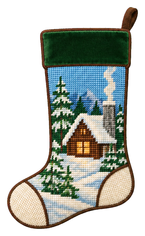 Preview for Snowy Cabin Stocking