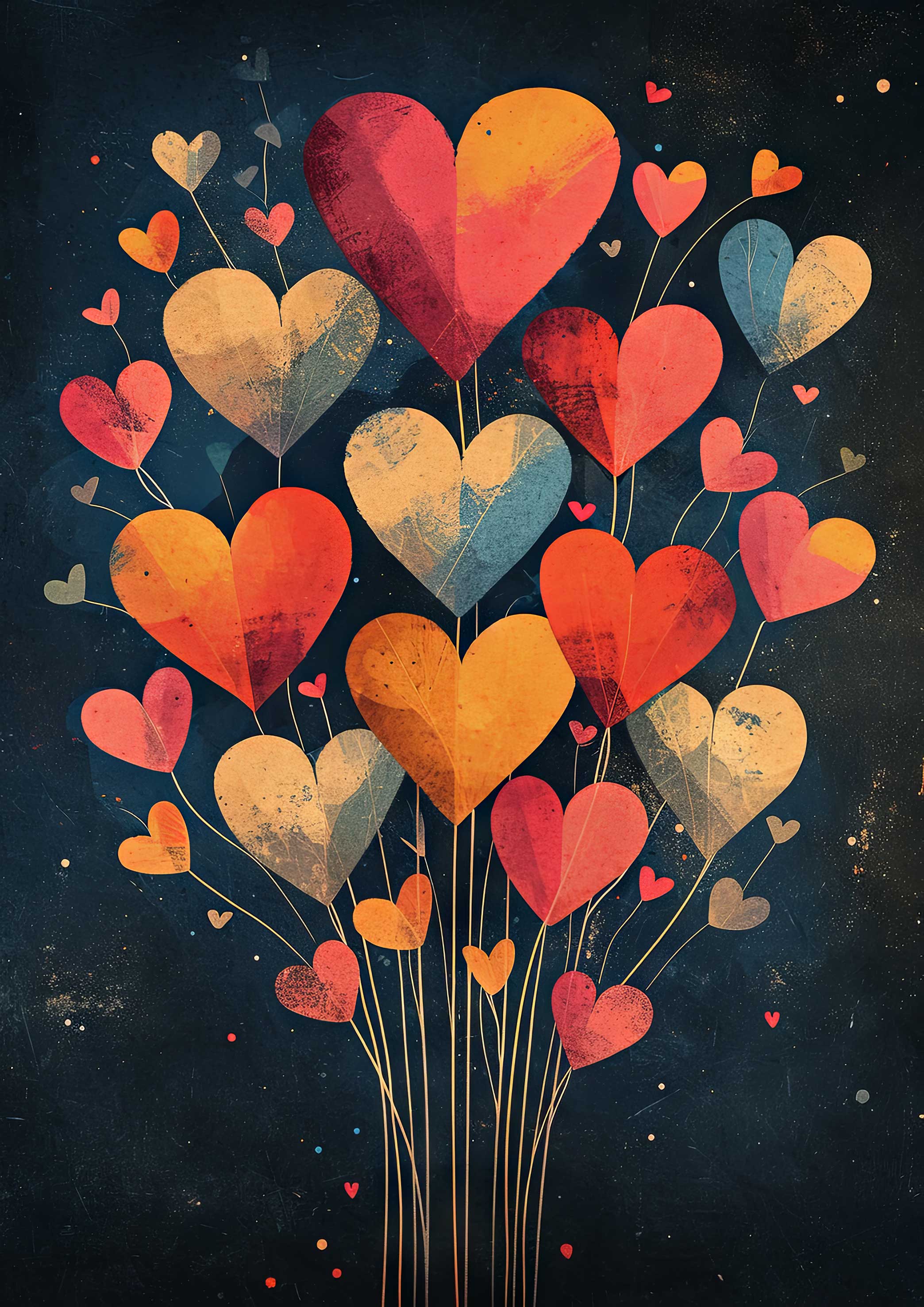 Preview for Colorful-hearts-bouquet-illustration-love-background-bb81c