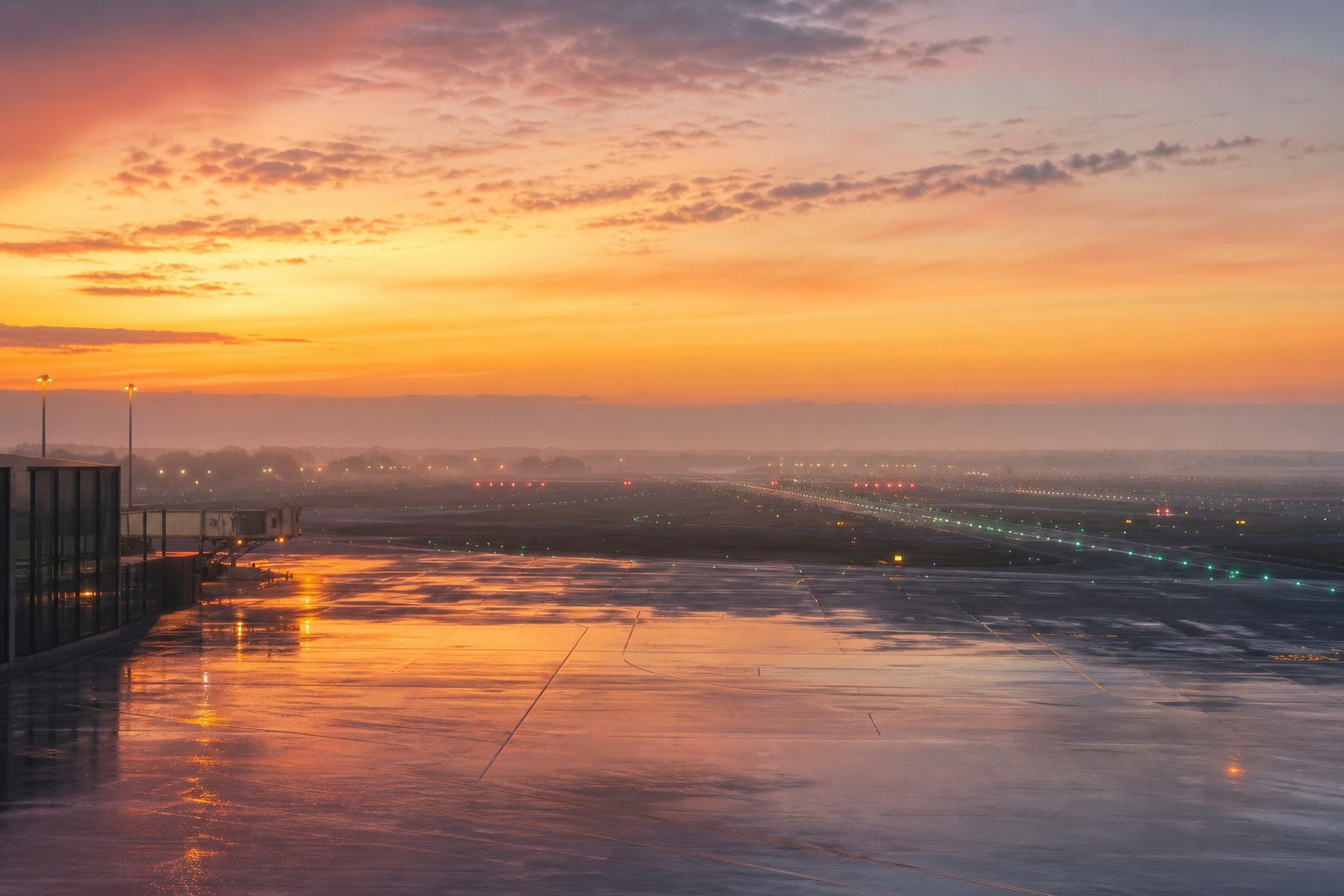 Preview for Airport Runway Dawn Background