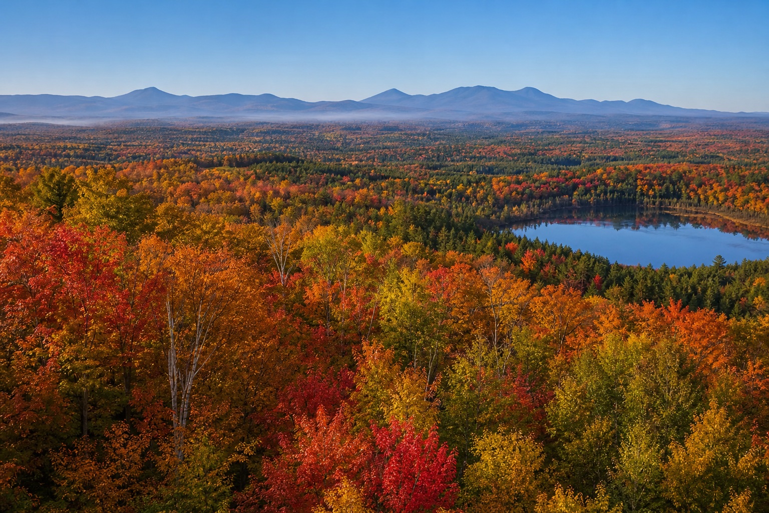Preview for Clear Morning Autumn Landscape Background