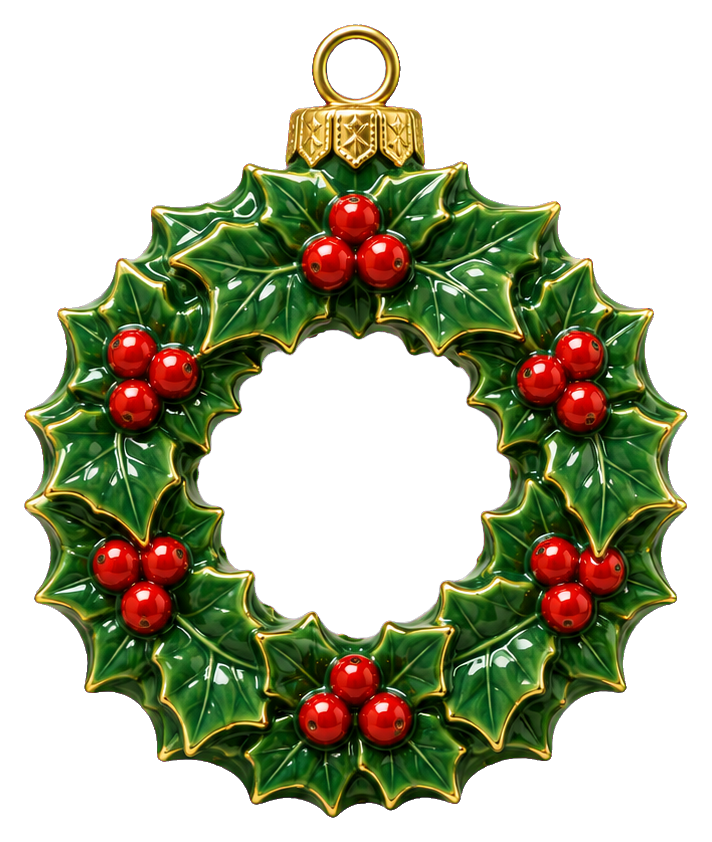 Preview for Holly Wreath Christmas Ornament