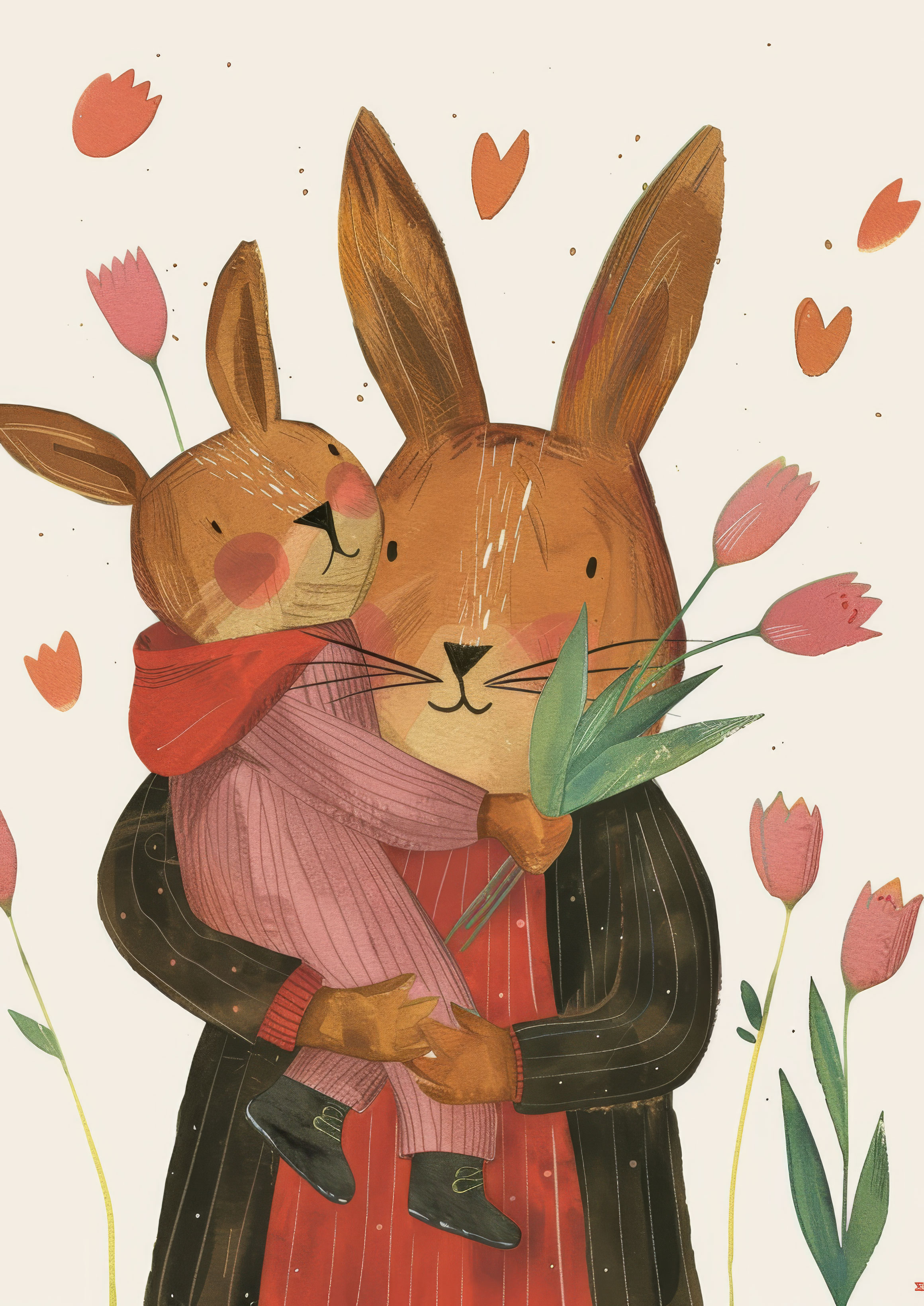 Preview for Rabbits-love-illustration-mothers-day-background-99f6f