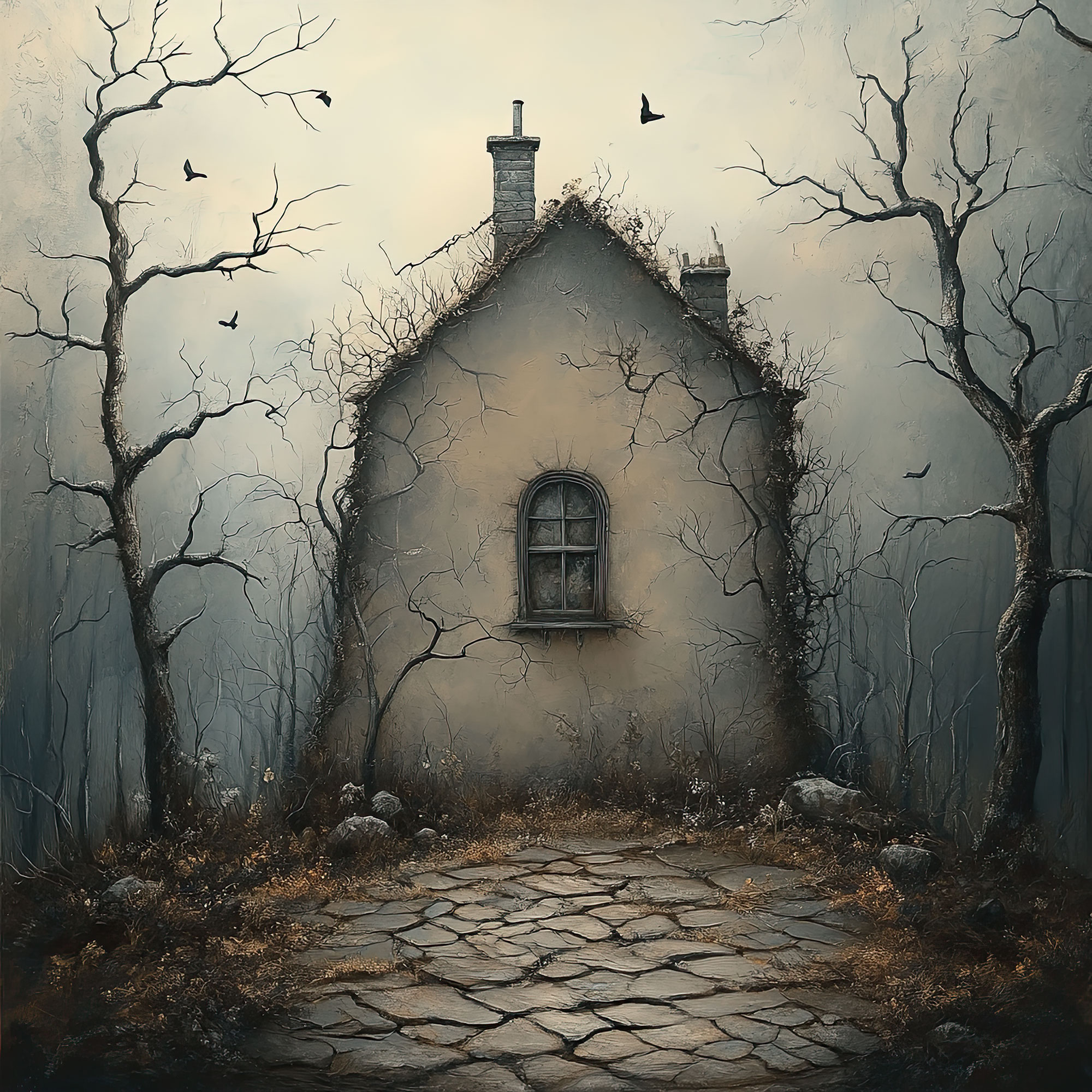 Preview for Abandoned-cottage-haunted-forest-spooky-backdrop-background-e278d