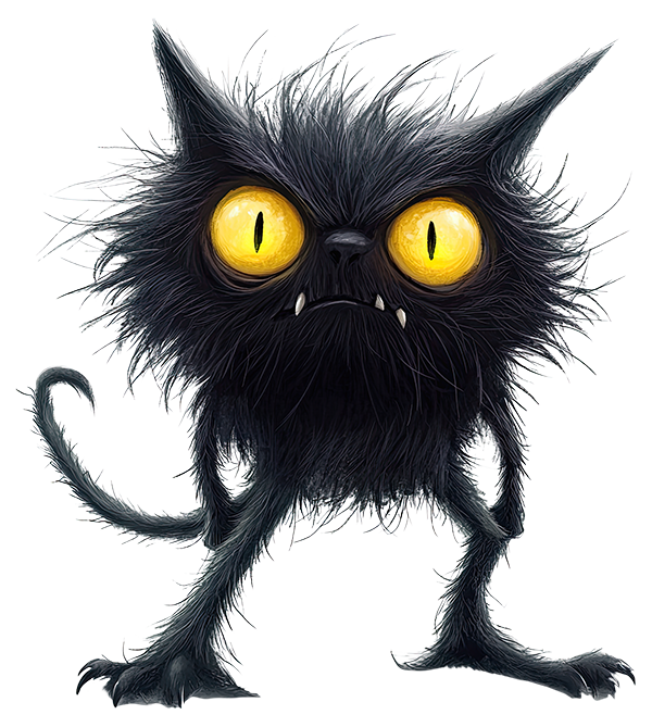 Preview for Cartoon-black-creature-illustration-monsters-sticker-048f2