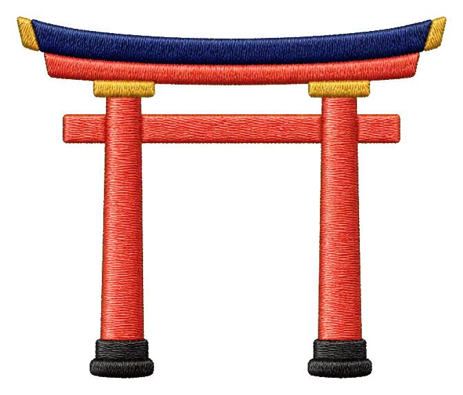 Preview for Embroidered Textile Torii Gate Sticker