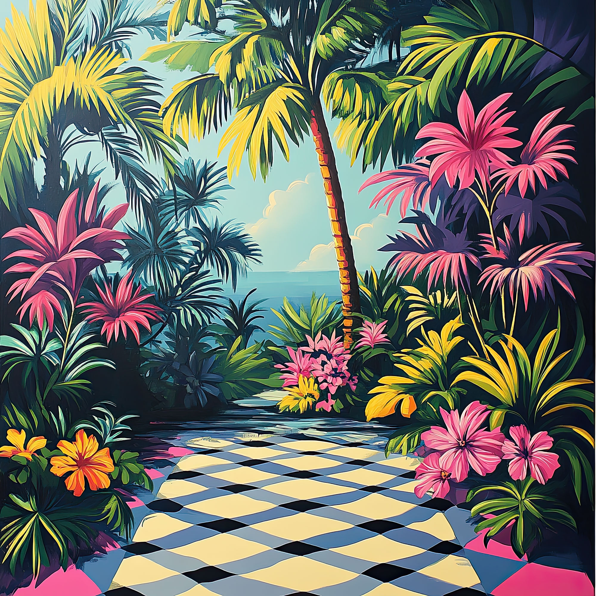 Preview for Tropical-oasis-pathway-nature-backdrop-background-efa95