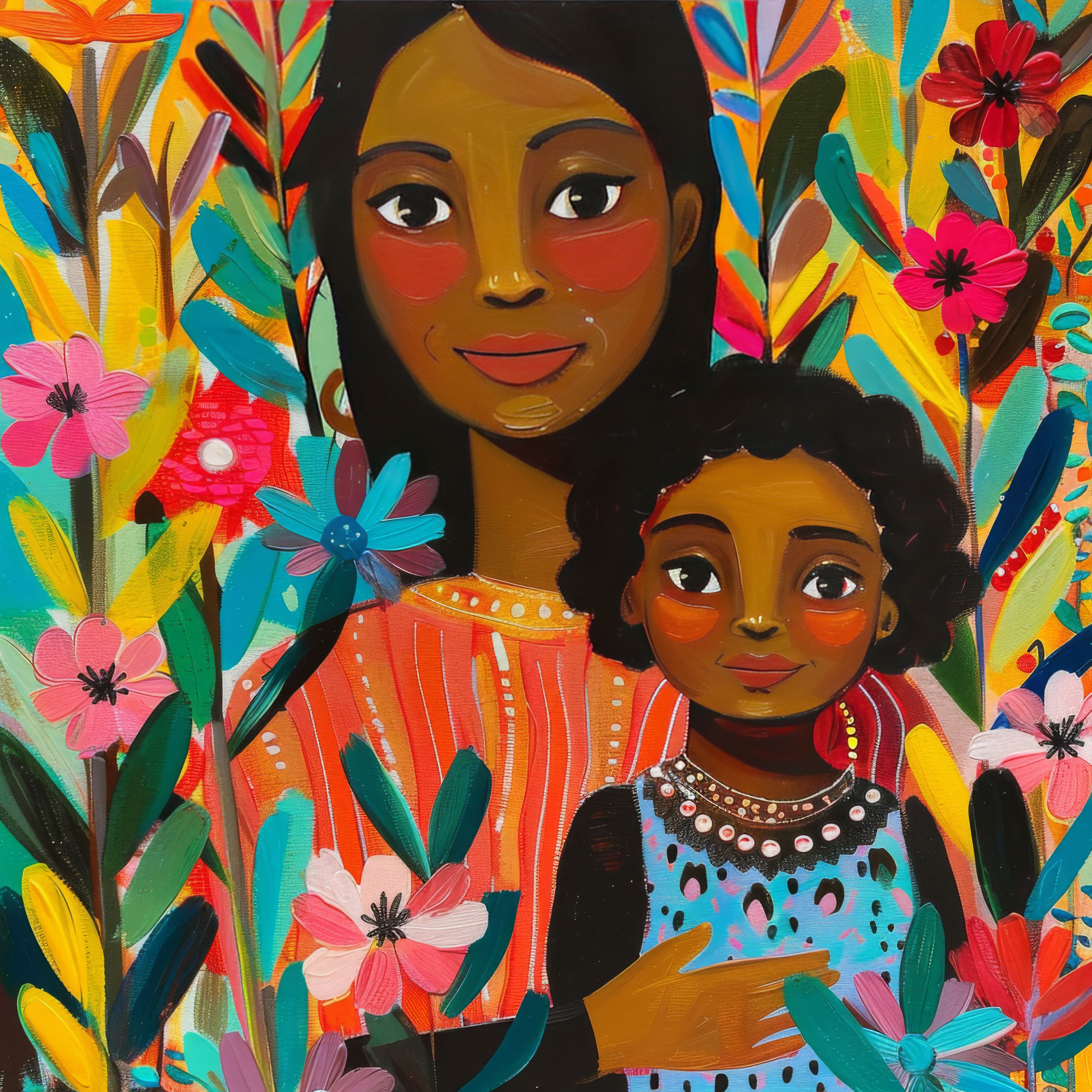 Preview for Mother-child-floral-illustration-mothers-day-background-1c255