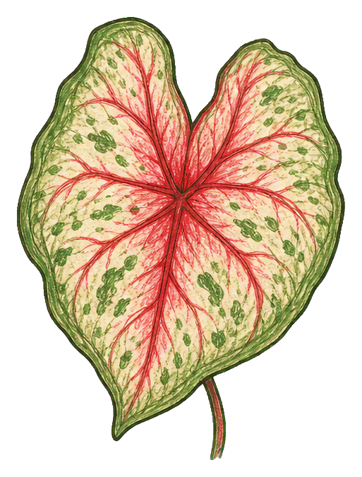 Preview for Red Veined Caladium Leaf Sticker