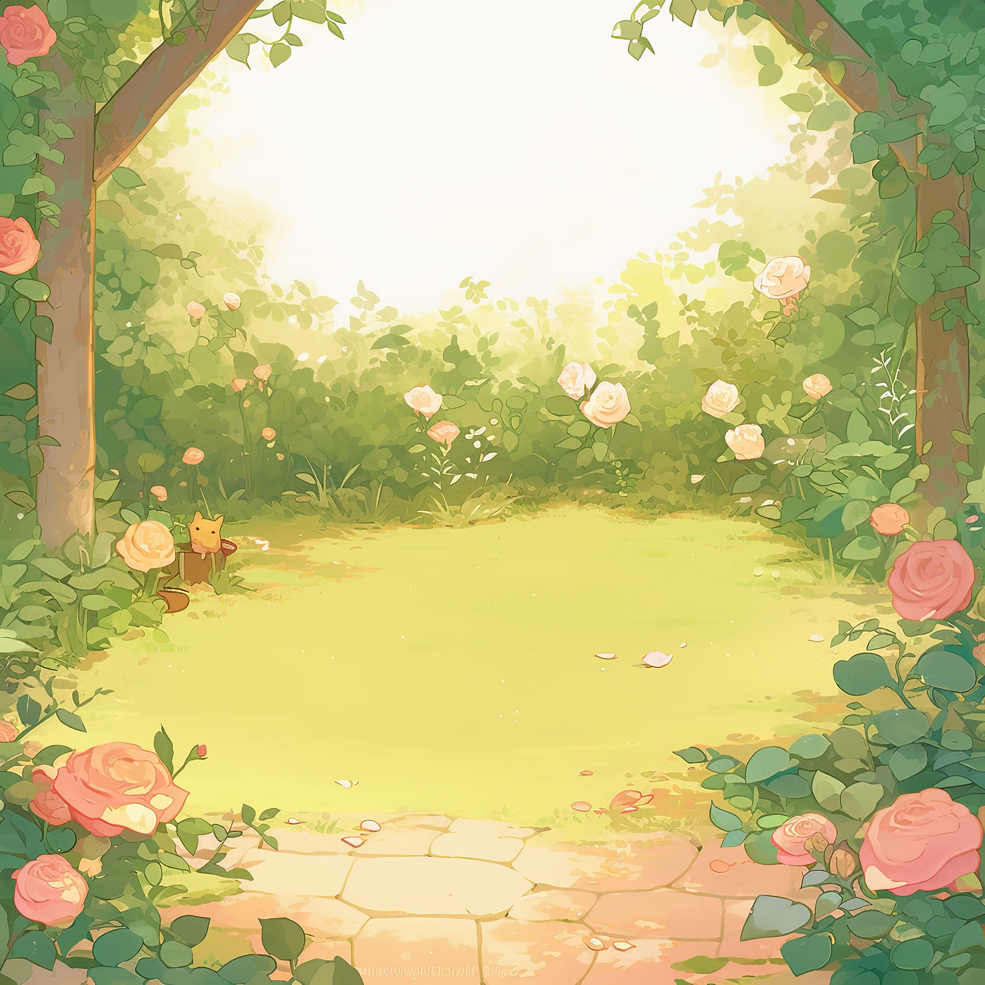 Preview for Serene-garden-oasis-nature-backdrop-background-8fcb0