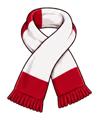 Preview for Red And White Soccer Scarf Sticker