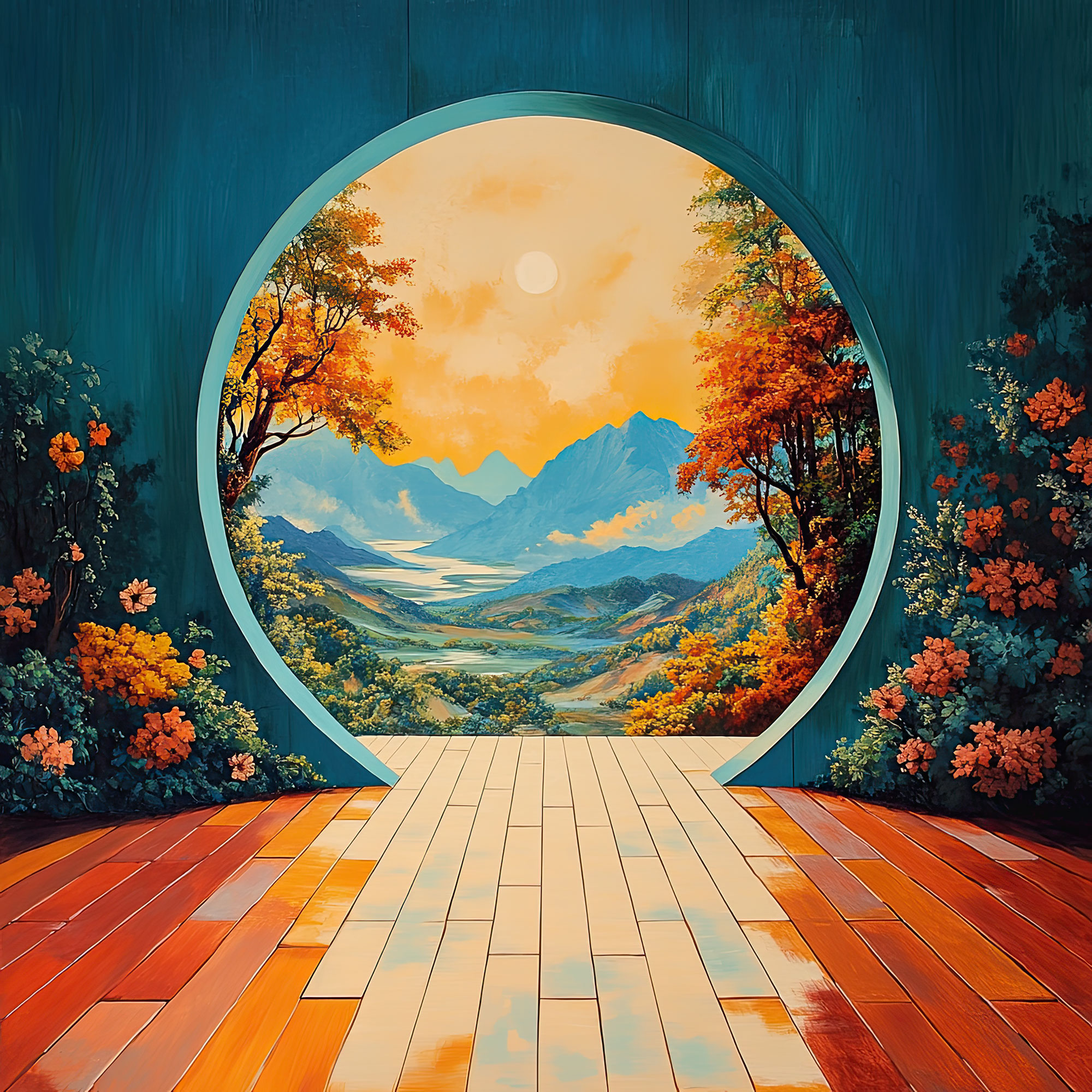 Preview for Serene-landscape-portal-art-interior-backdrop-background-f6a19