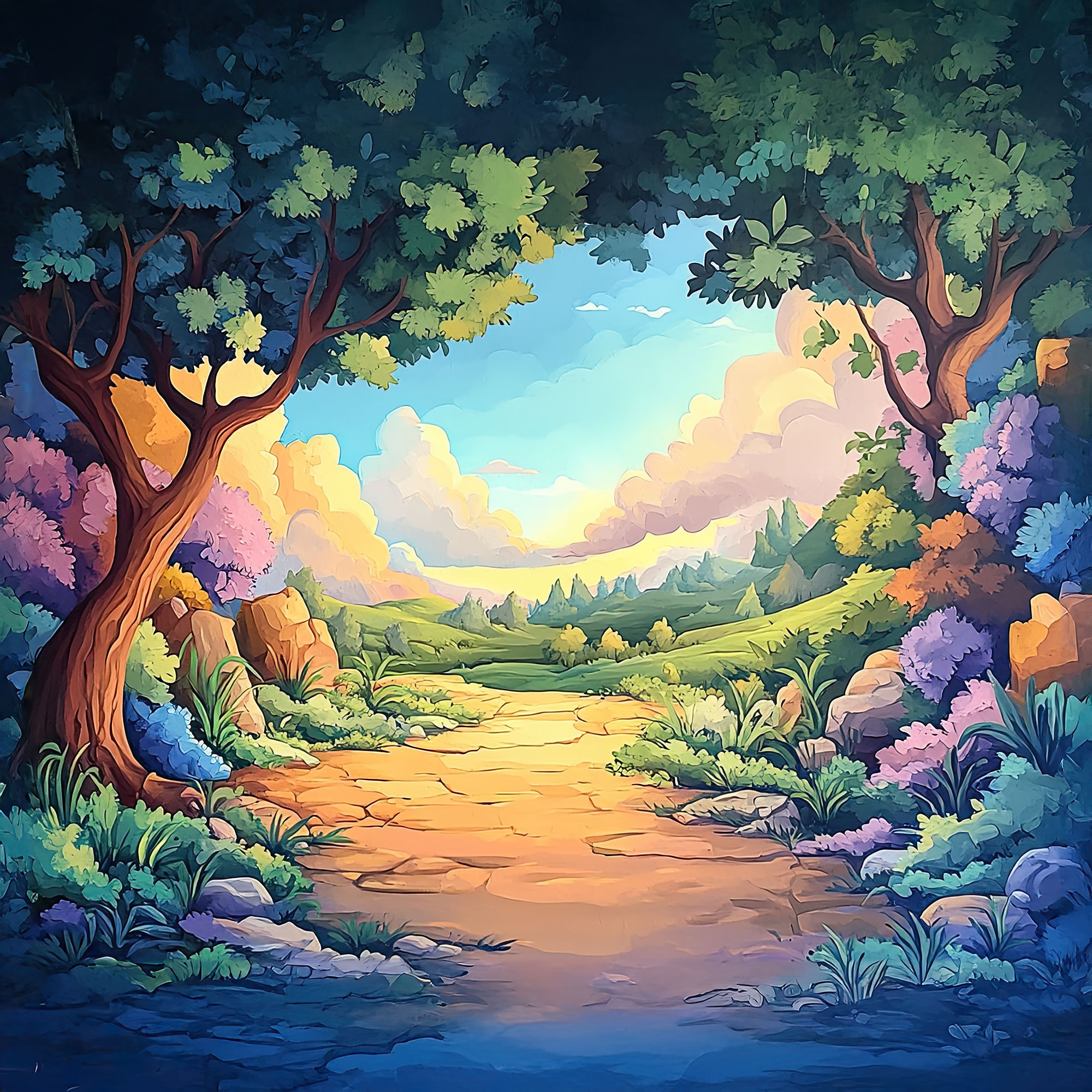 Preview for Serene-pathway-through-nature-nature-backdrop-background-81d41