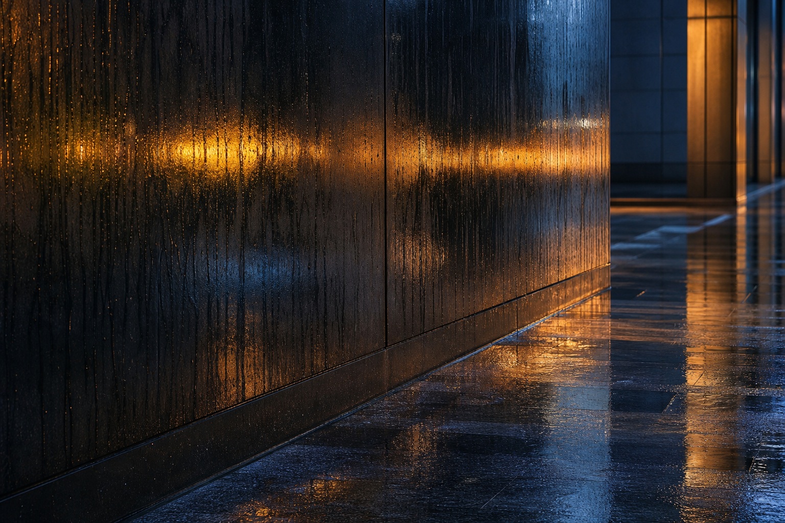 Preview for Amber Rain Rain-streaked Facade Background