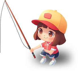 Preview for Cartoon-girl-fishing-character-sticker-bdf46