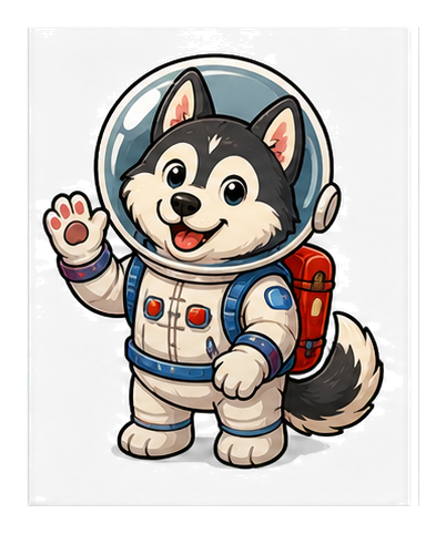 Preview for Husky Astronaut Sticker