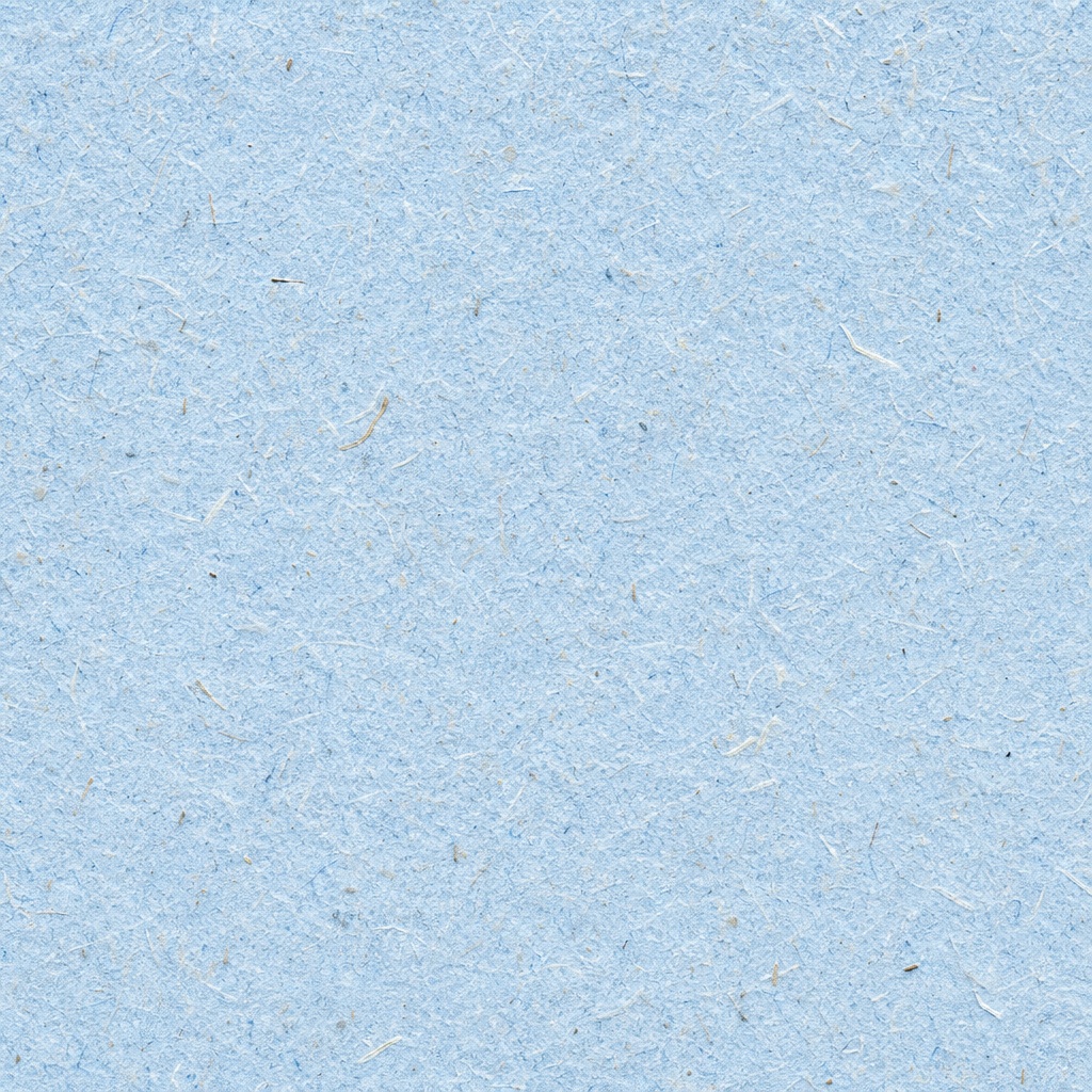 Powder blue handmade paper texture with fine speckled plant fibers