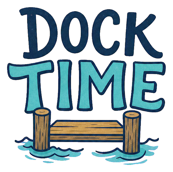 Preview for Dock Time Hand Lettered Lake Sticker