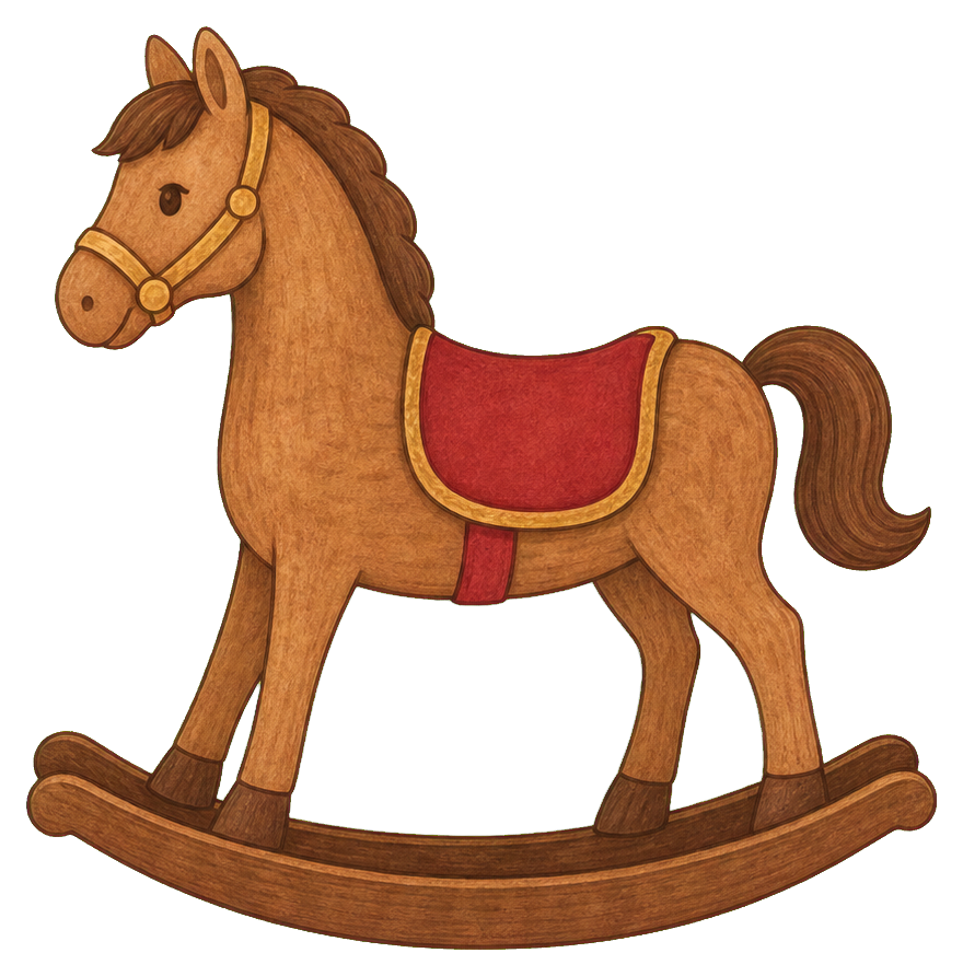 Preview for Warm Brown Christmas Rocking Horse Sticker