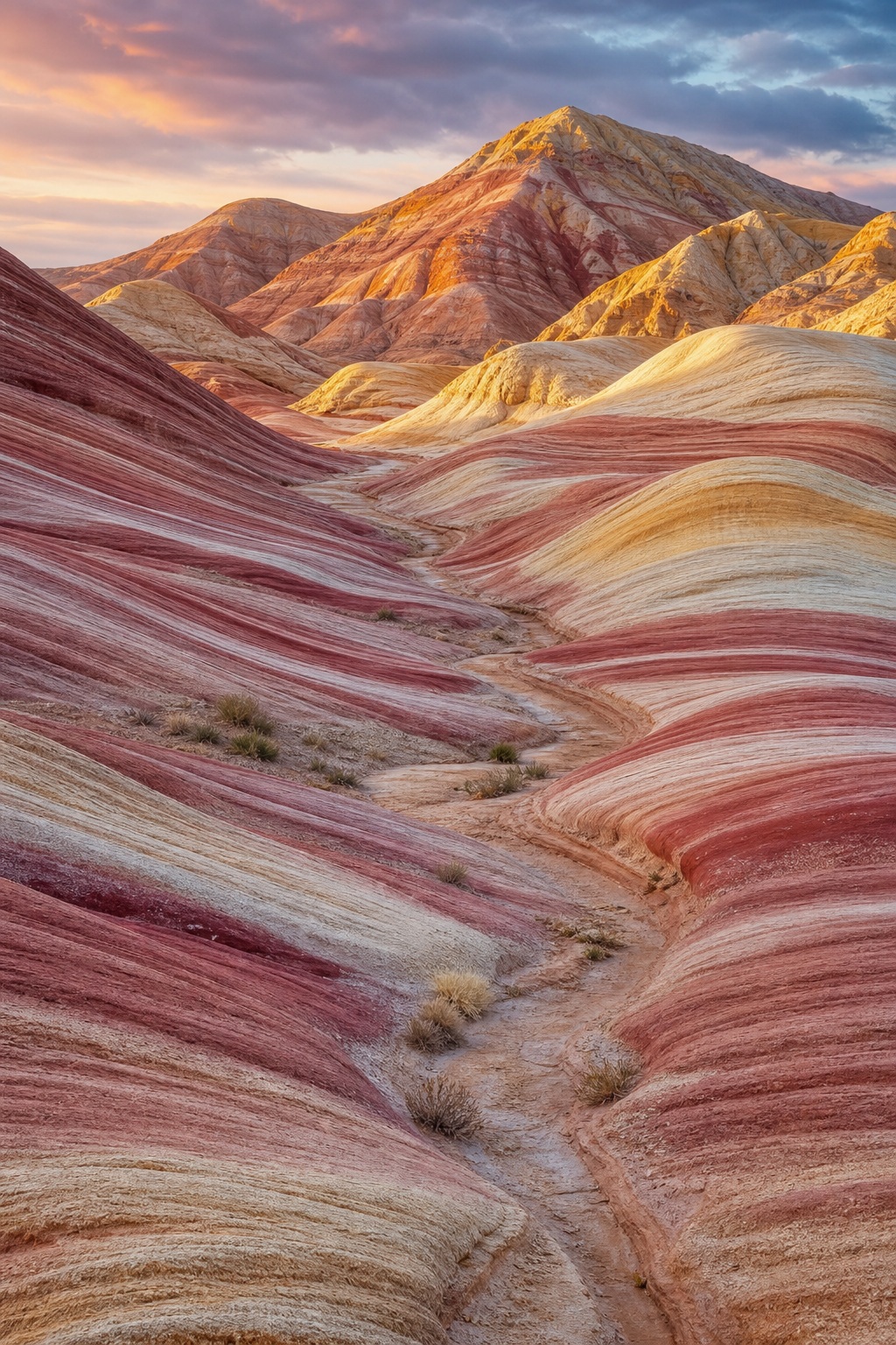 Preview for Striped Mineral Hills Desert Background