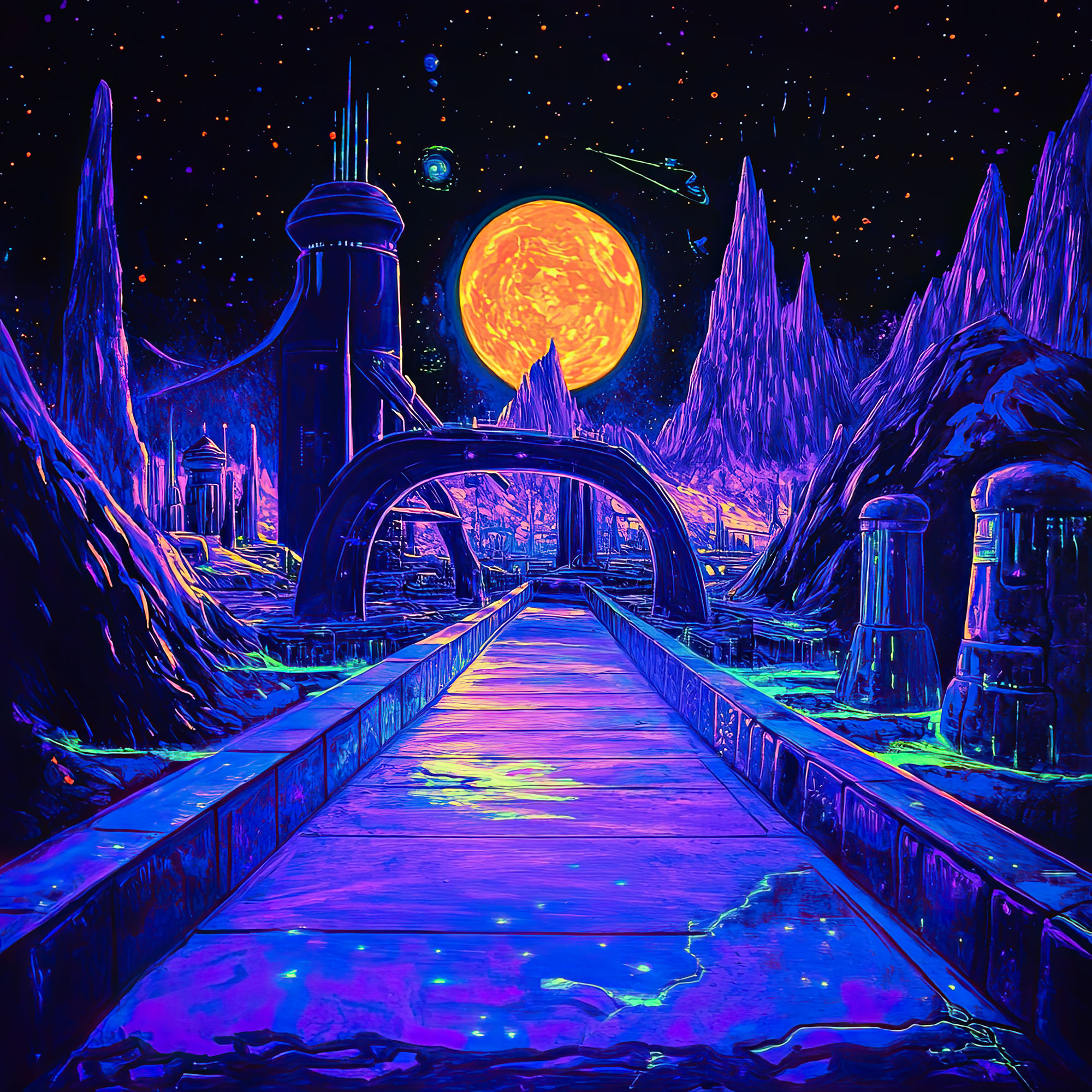Preview for Mystic-night-landscape-pixel-art-sci-fi-backdrop-background-33c27