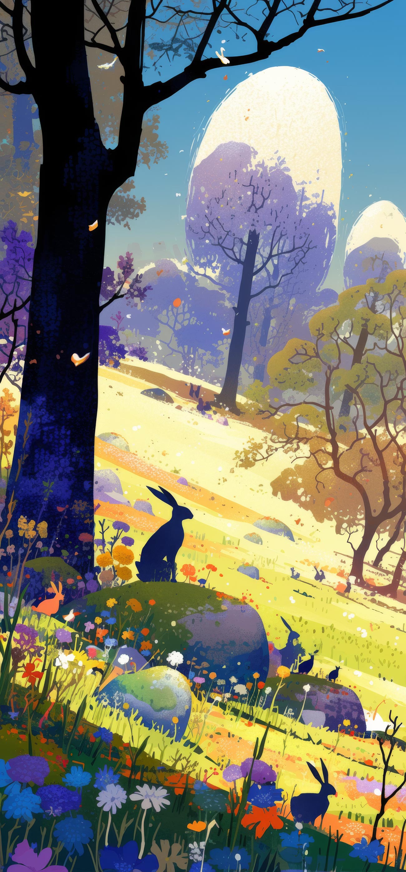 Preview for Serene-digital-landscape-easter-phone-background-7c295