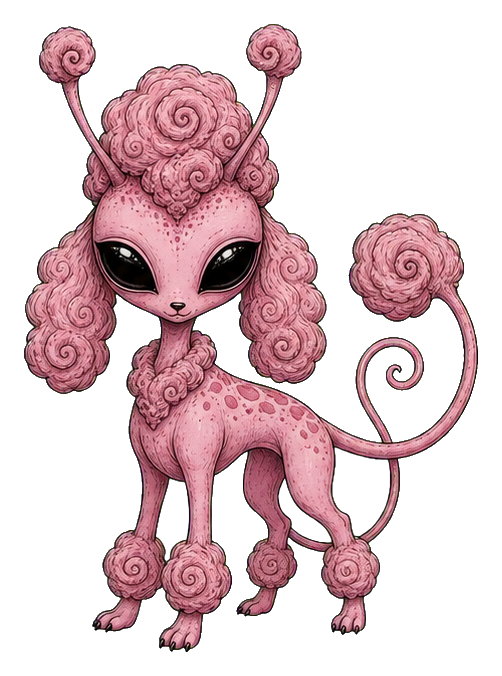 Preview for Spiral Fur Alien Poodle Sticker
