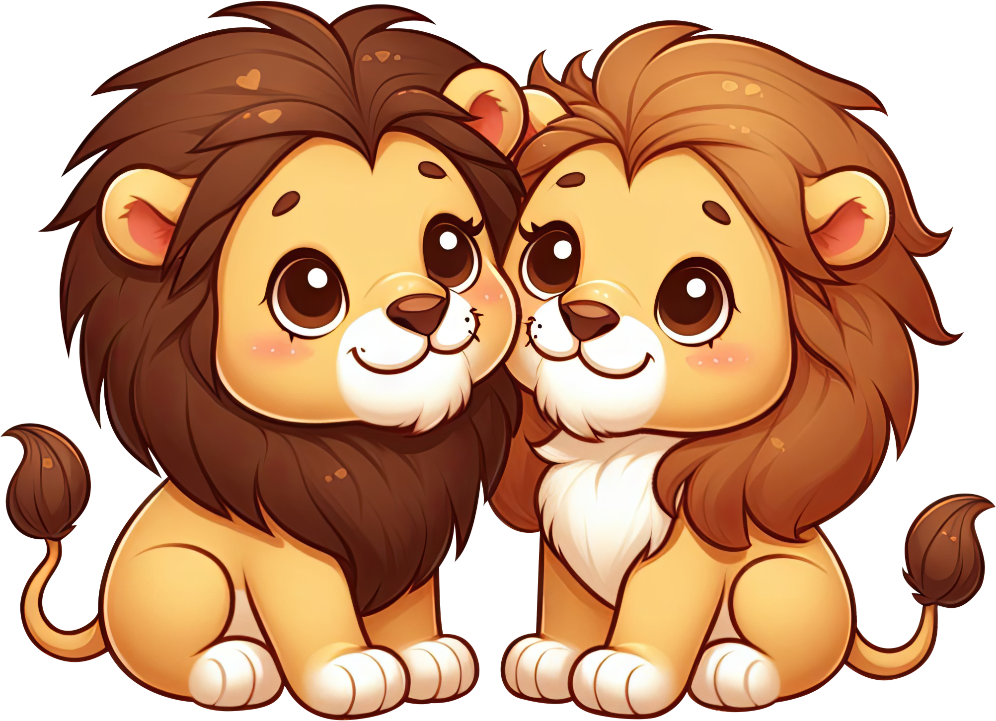 Preview for Cartoon-lions-illustration-love-characters-sticker-9e4b2