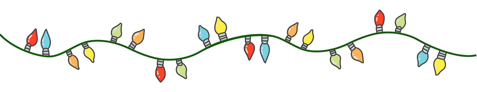 Preview for Colorful-christmas-lights-string-holiday-design-sticker-f95d6