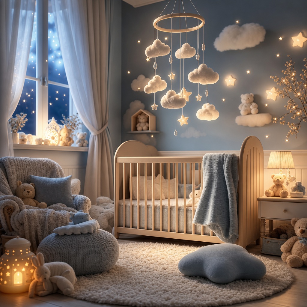 Preview for Pastel Baby Nursery Cloud Background