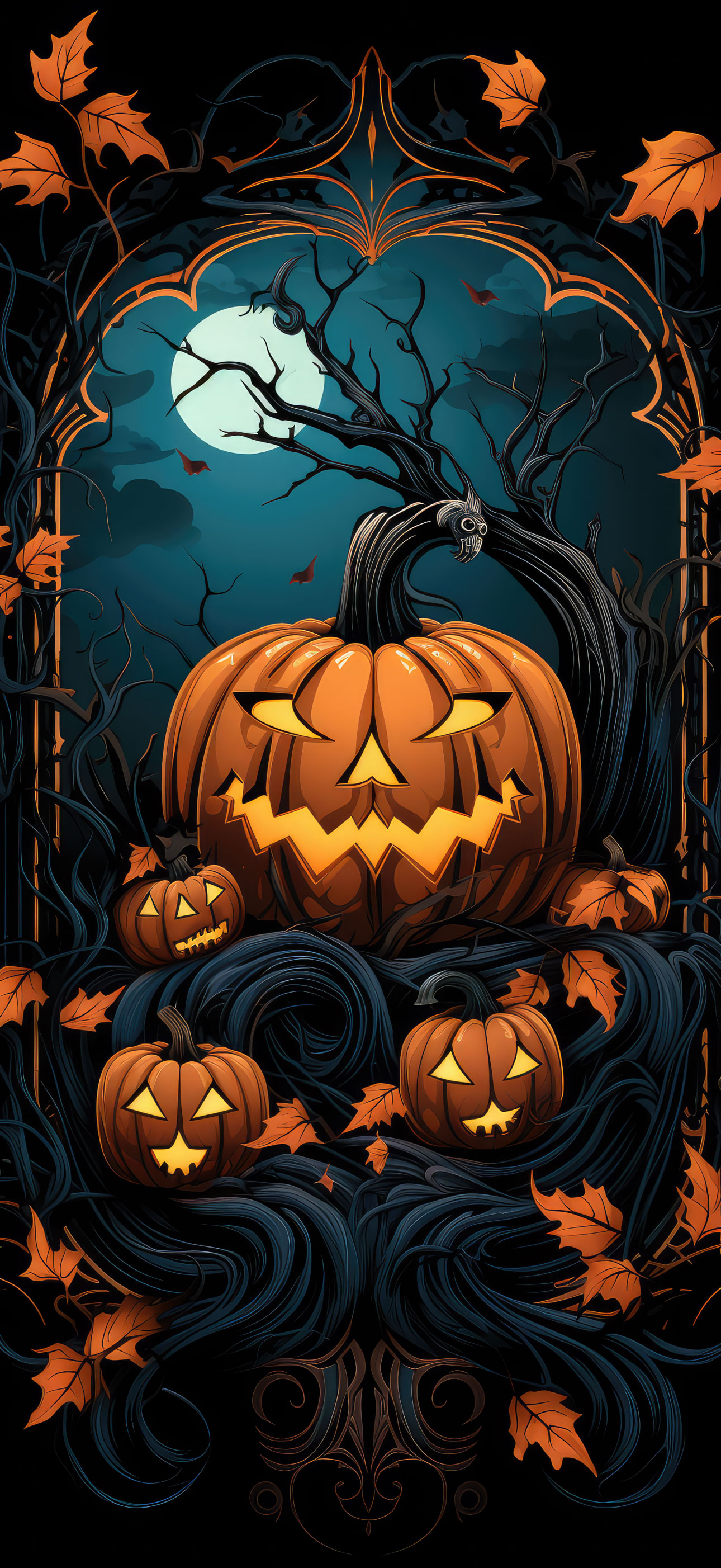 Preview for Halloween-pumpkin-illustration-halloween-phone-background-21360