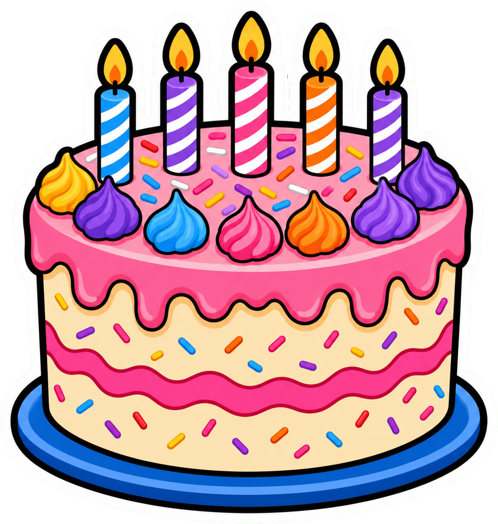 Preview for Birthday Cake Sticker Graphic